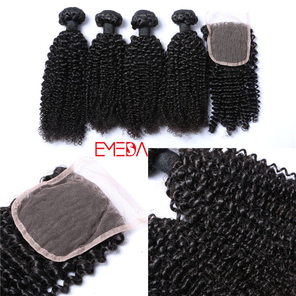 Discount human hair extensions cheap with lace closure YJ232